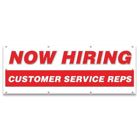 Signmission Now Hiring Customer Service Reps Banner Apply Inside Accepting Application Single Sided B-96-30227